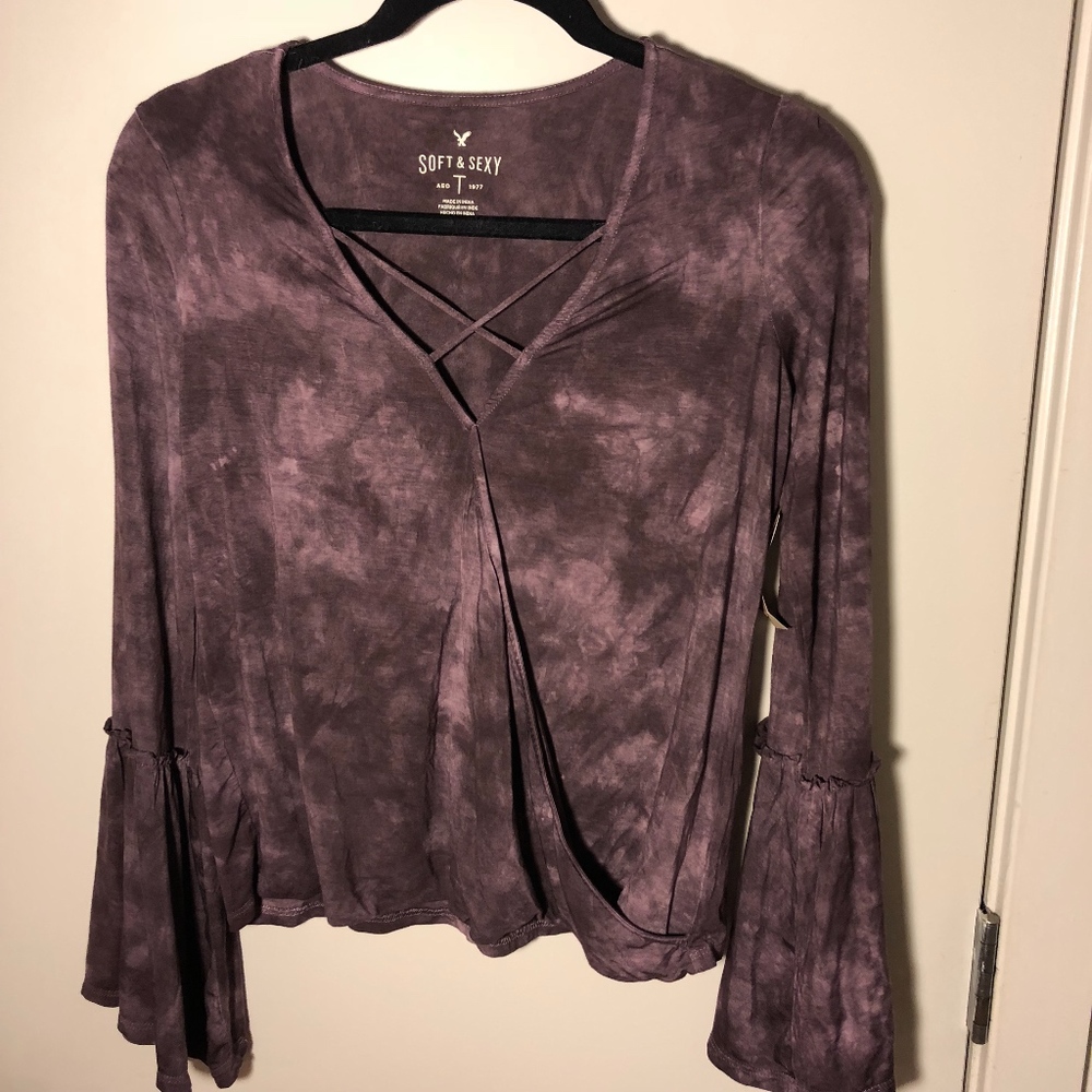 Cross Front Soft & Sexy Long Sleeve Shirt